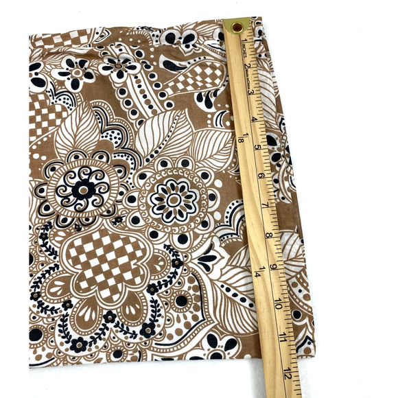 Talbots Pants Womens Size 12‎ Brown Black Floral Wide Leg Slacks Casual Cotton - Picture 9 of 10